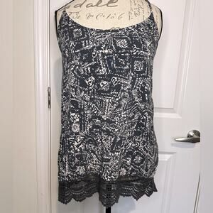 Mossimo Women's L Crossback Spaghetti Strap Tank Top Crochet Detail